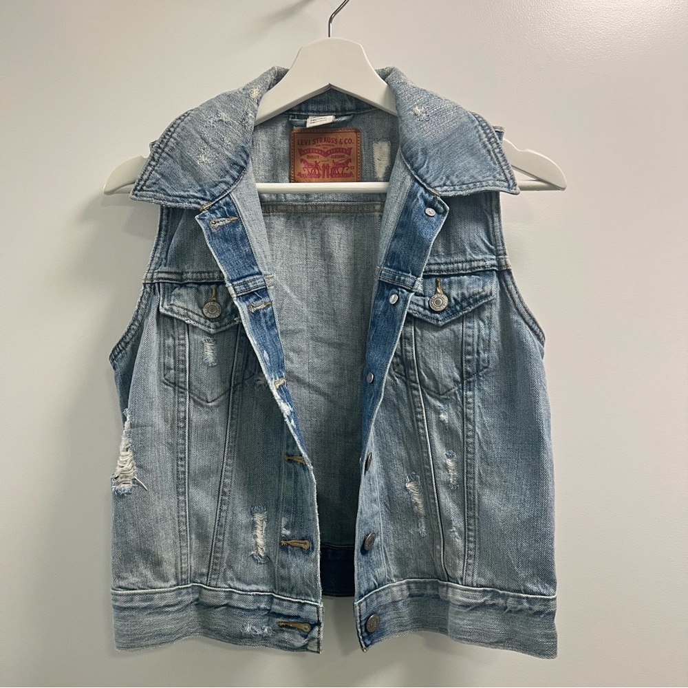 Levi's Blue Denim Jean Jacket Vest